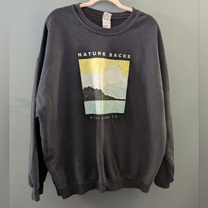 Nature Backs Graphic Crewneck Sweatshirt Women's Size 2XL